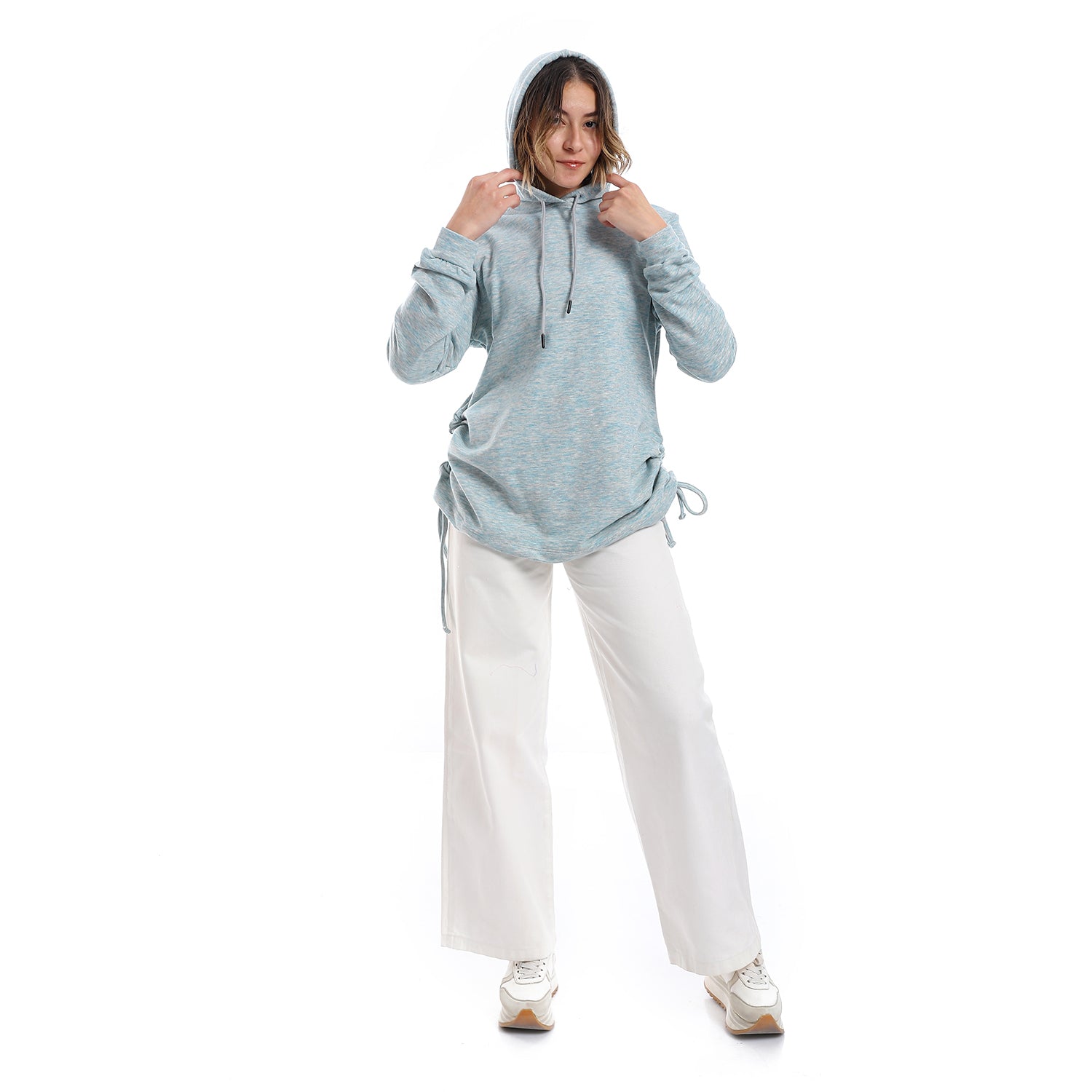 Andoraeg self_pattern_side_adjustable_hoodie_-_turquoise_-_grey – Andora