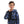 Load image into Gallery viewer, Self Pattern Long Sleeves Worm Boys Hoodie - Royal Blue, White &amp; Black
