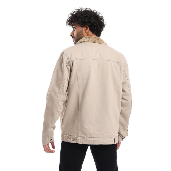 long_sleeves_multi_pockets_fur_padderd_jacket_-_beige