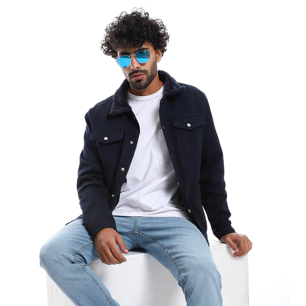long_sleeves_multi_pockets_fur_padderd_jacket_-_navy_blue