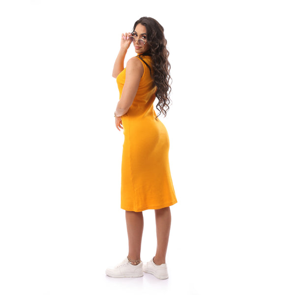 Free Size Slip On Mustard Yellow Dress