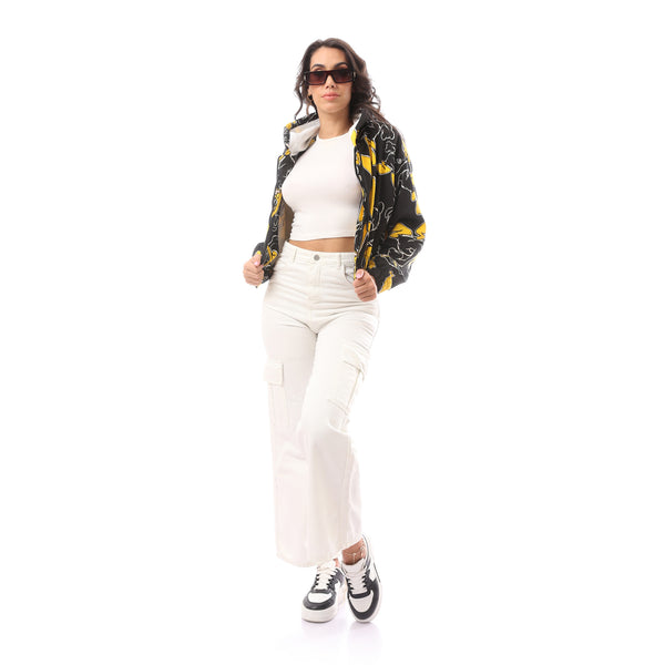 black_fly_zipper_duck_printed_jacket