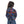Load image into Gallery viewer, Self Pattern Zipper Closure Girls Hoodie - Navy Blue, Orange &amp; Fuchsia
