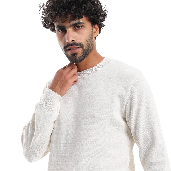plain_pattern_round_collar_pullover_-_off_white