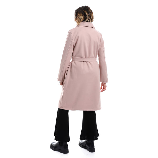 Shawl Lapel Collar Belted Coat - Kashmir