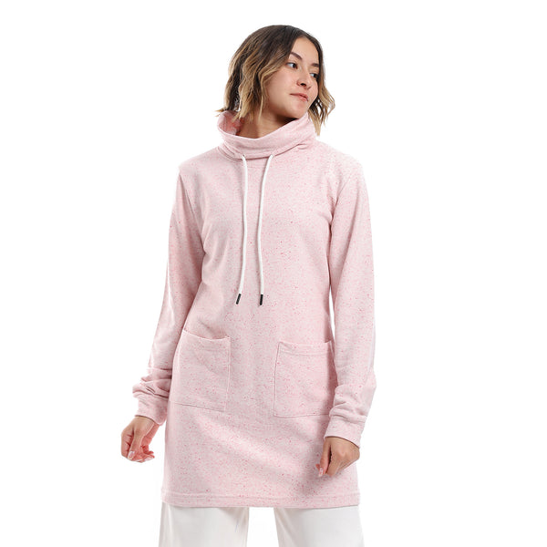 Self Pattern Long Sleeves Sweatshirt - Shades Of Pink