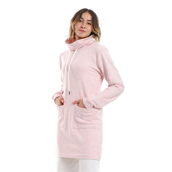 Self Pattern Long Sleeves Sweatshirt - Shades Of Pink