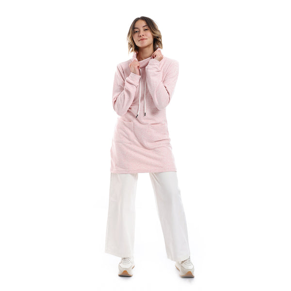 Self Pattern Long Sleeves Sweatshirt - Shades Of Pink