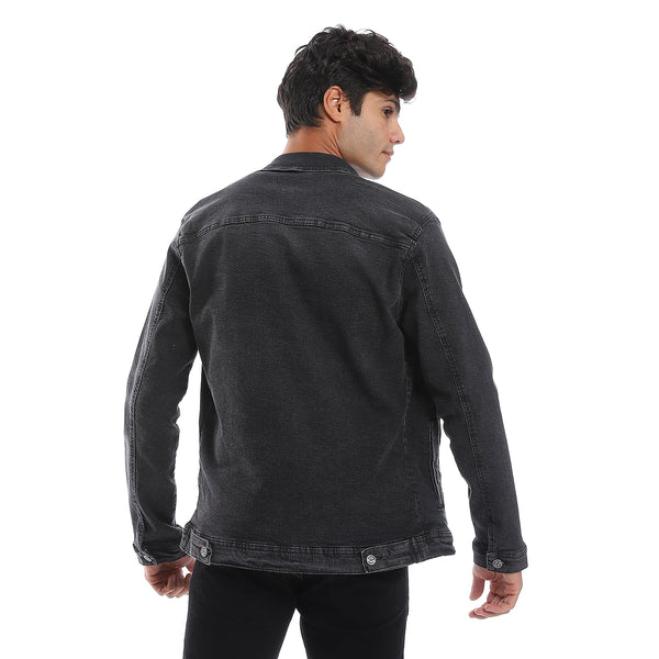 turn_down_collar_long_sleeves_denim_jacket_-_iron_grey