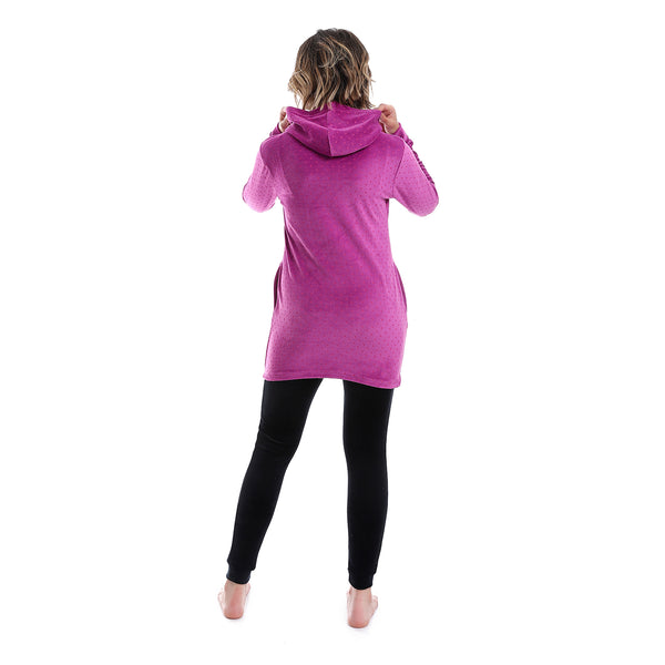 polka_dot_pattern_hooded_neck_pajama_-_purple-_black_-_fuchsia