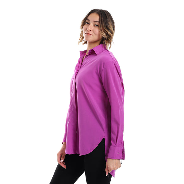 plain_pattern_hidden_buttons_shirt_-_purple