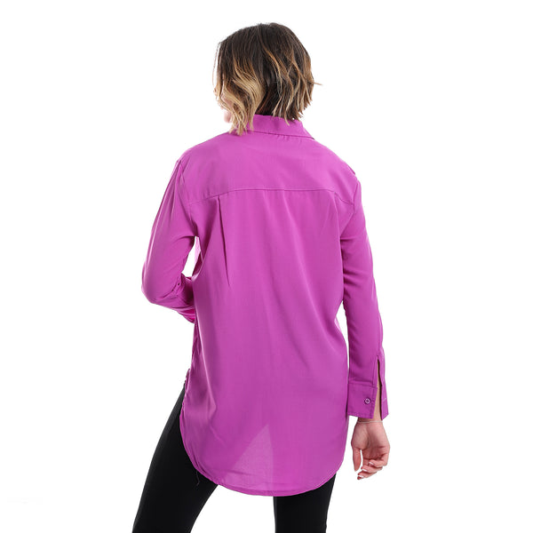 plain_pattern_hidden_buttons_shirt_-_purple
