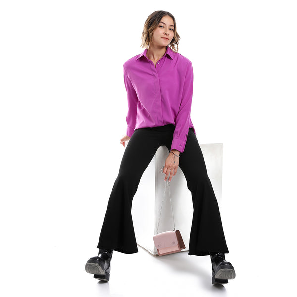 plain_pattern_hidden_buttons_shirt_-_purple