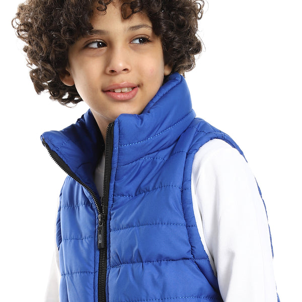 Sleeveless Zipper Closure Boys Vest - Royal Blue