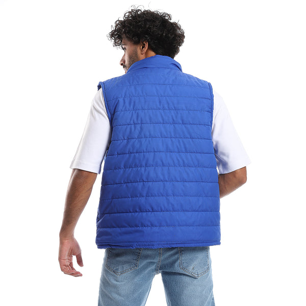 Sleeveless Zipper Closure Vest - Royal Blue