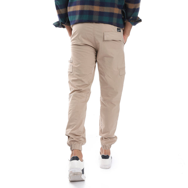 Buff Beige Plain Regular Cargo