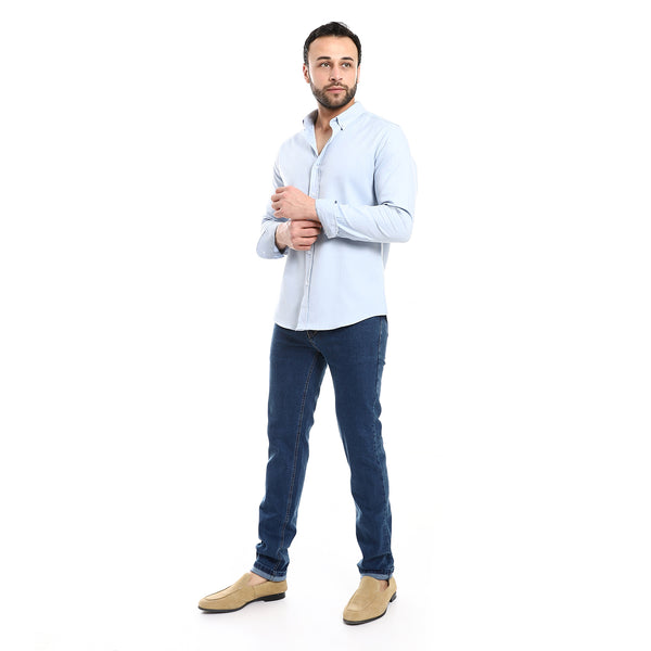 sky_blue_turn_down_collar_essential_shirt
