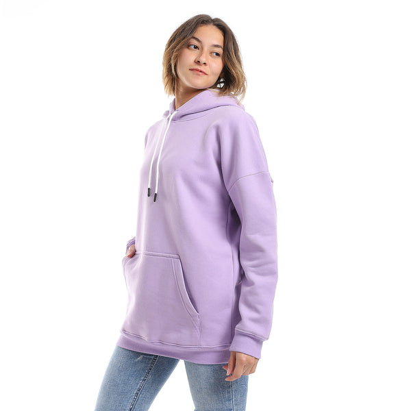 Orchid Purple Fleeced Plain Hoodie