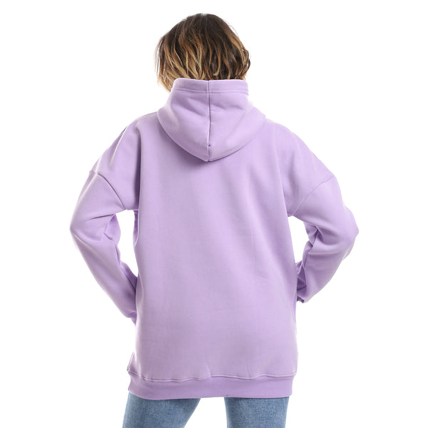 Orchid Purple Fleeced Plain Hoodie