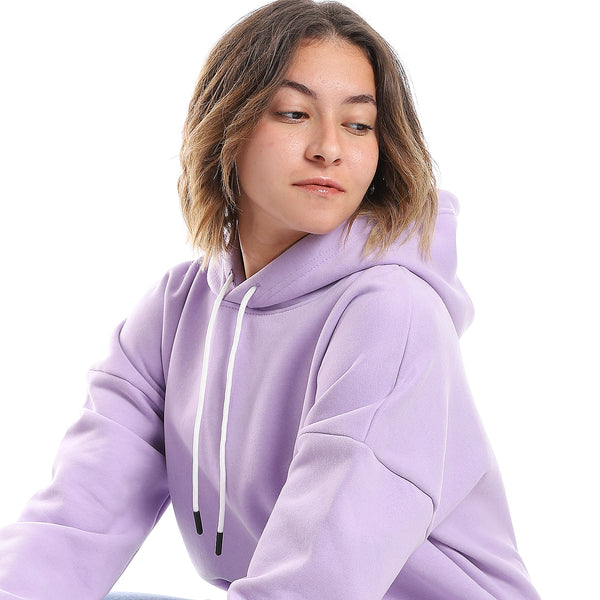 Orchid Purple Fleeced Plain Hoodie