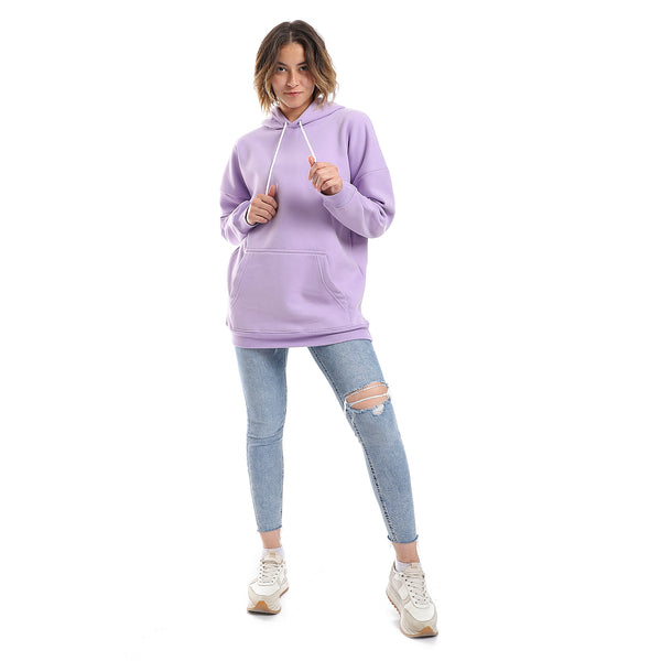 Orchid Purple Fleeced Plain Hoodie