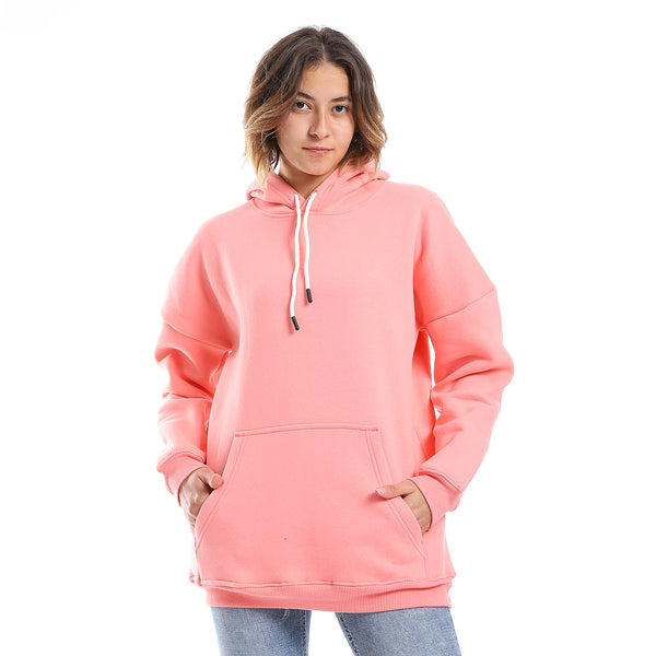 Rose Fleeced Plain Hoodie