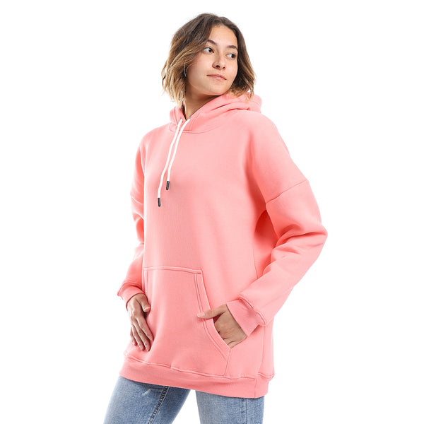 Rose Fleeced Plain Hoodie