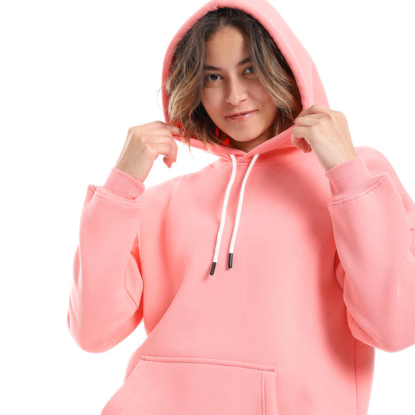 Rose Fleeced Plain Hoodie