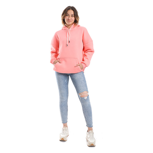 Rose Fleeced Plain Hoodie