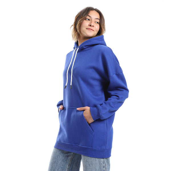 Royal Blue Fleeced Plain Hoodie