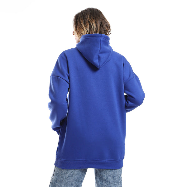 Royal Blue Fleeced Plain Hoodie