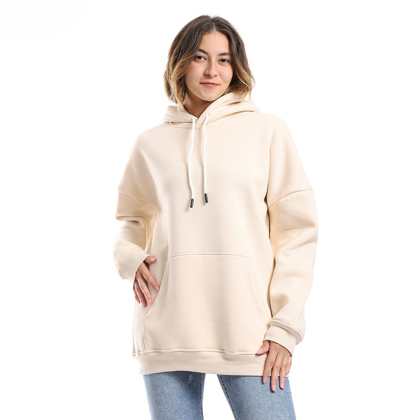 Beige Fleeced Palin Hoodie