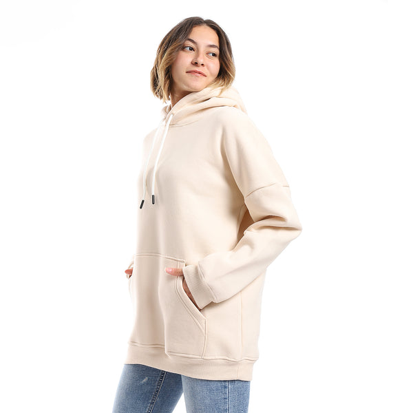 Beige Fleeced Palin Hoodie