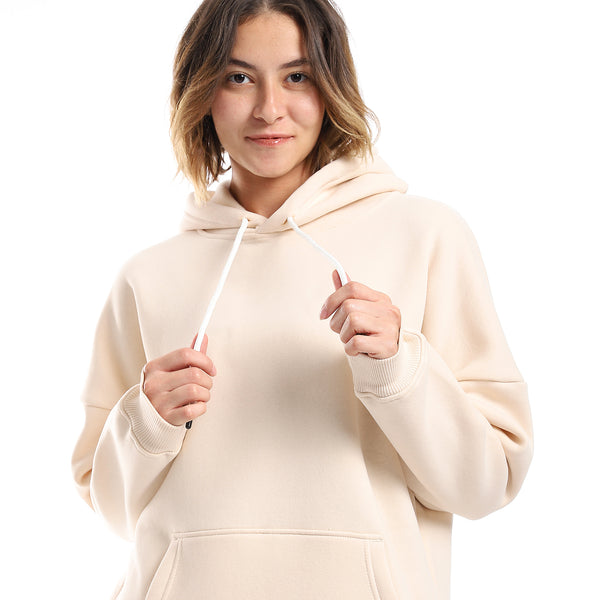 Beige Fleeced Palin Hoodie