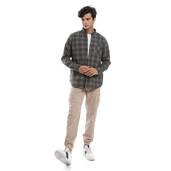 plaids_olive-_black_-_green_button_down_shirt