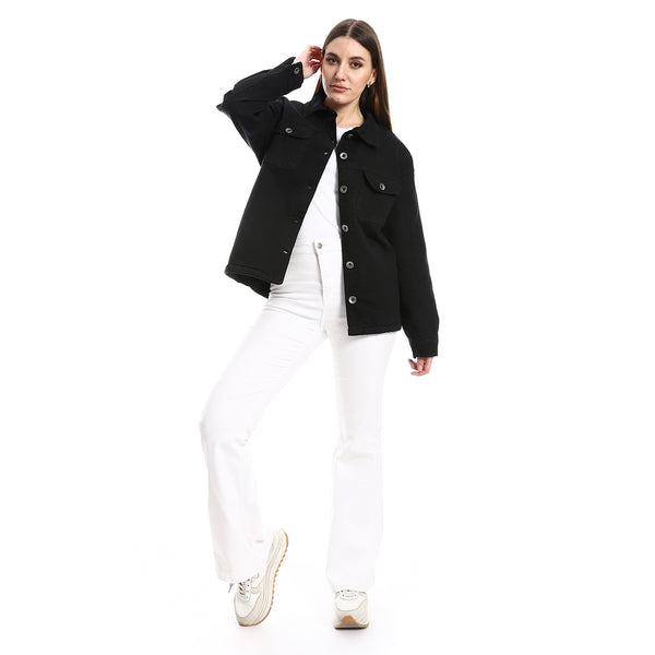winter_essential_fur_lined_plain_casual_jacket_-_black