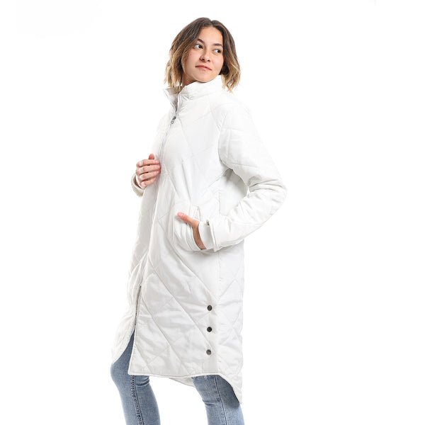white_plain_zipper_waterproof_puffer_jacket