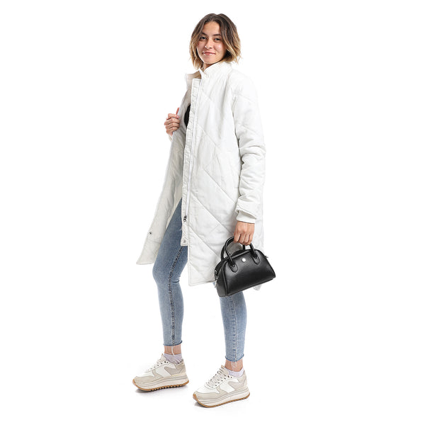 white_plain_zipper_waterproof_puffer_jacket
