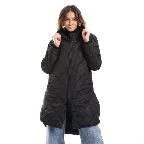 black_plain_zipper_waterproof_puffer_jacket