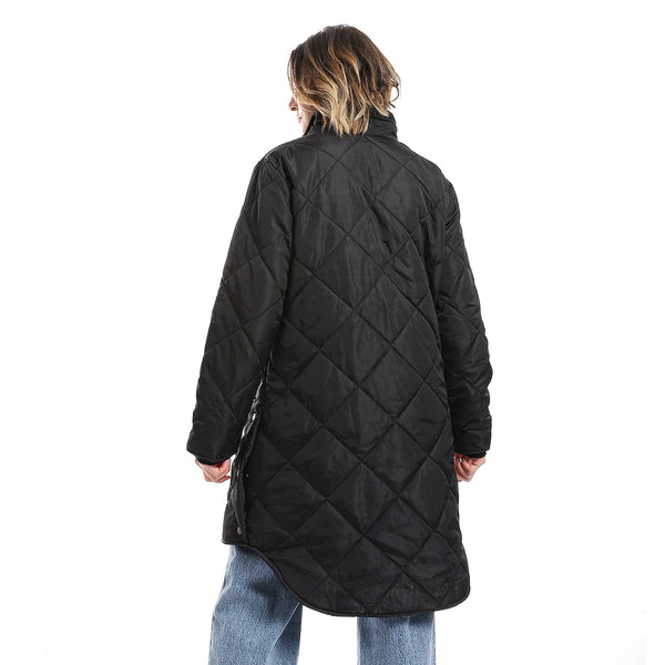 black_plain_zipper_waterproof_puffer_jacket
