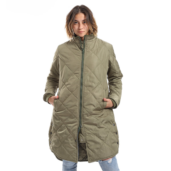 olive_plain_zipper_waterproof_puffer_jacket