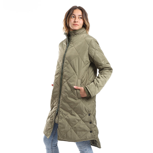 olive_plain_zipper_waterproof_puffer_jacket