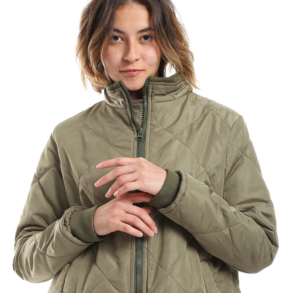 olive_plain_zipper_waterproof_puffer_jacket