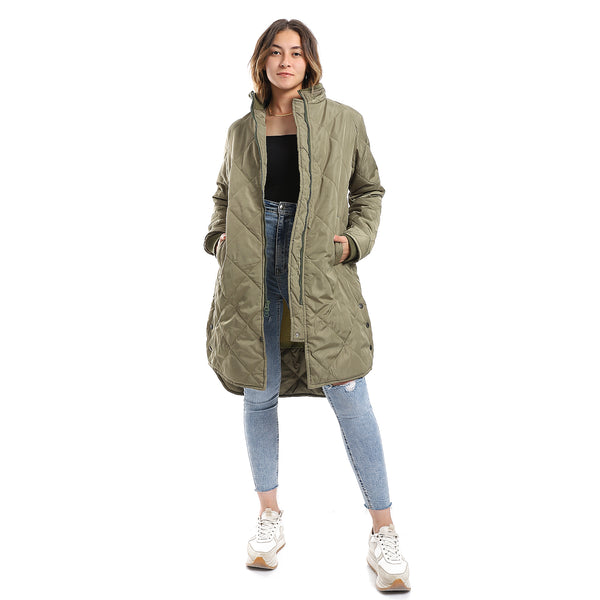 olive_plain_zipper_waterproof_puffer_jacket