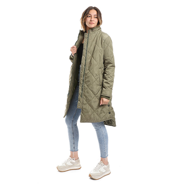olive_plain_zipper_waterproof_puffer_jacket
