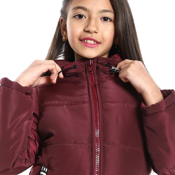 zipper_closure_hooded_waterproof_girls_jacket_-_burgundy