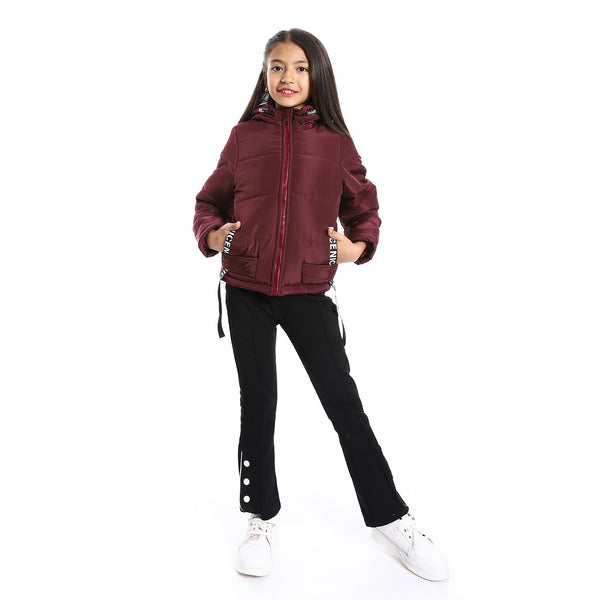 zipper_closure_hooded_waterproof_girls_jacket_-_burgundy