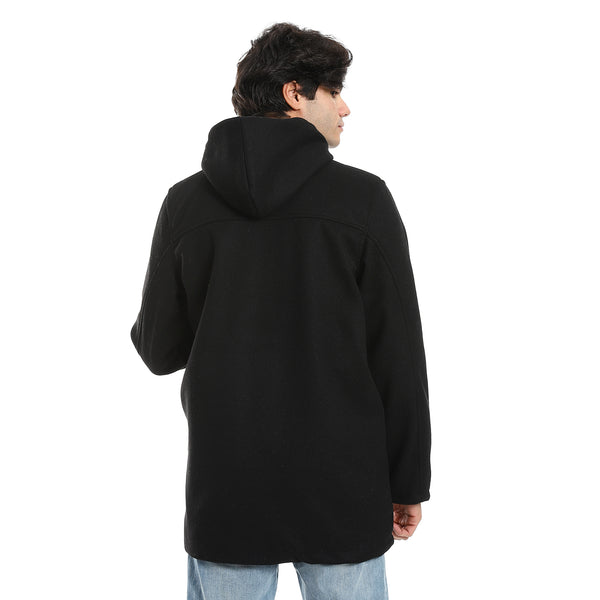 Multi Zippers Hooded Gokh Jacket - Black