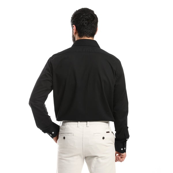 Classic Regular Fit Plain Black Shirt