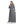 Floral Long Sleeves Black, Grey & White Dress